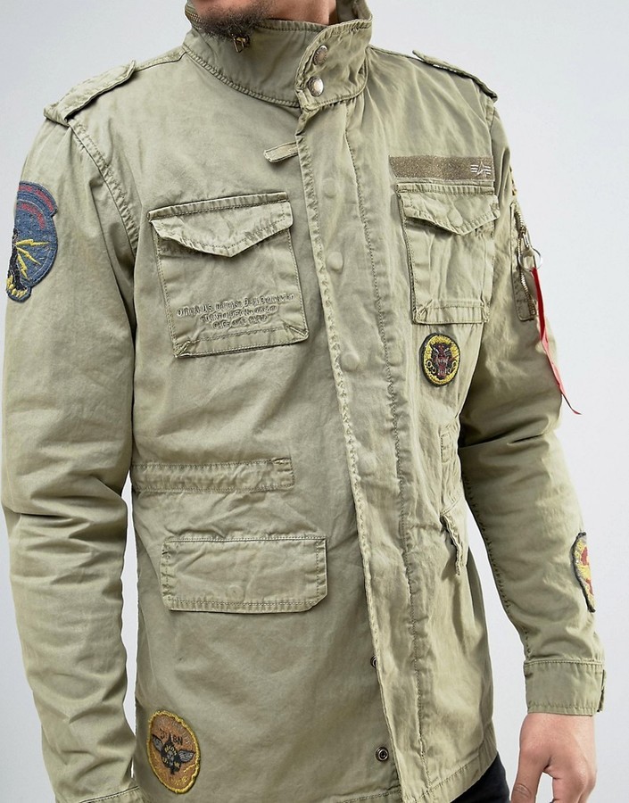 Alpha Industries M65 Field Jacket With Patches In Green, $117 | Asos |  Lookastic