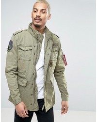 Alpha Industries M65 Field Jacket With Patches In Green