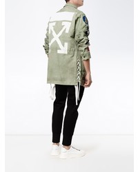 Off-White Patch Embellished Field Jacket Green