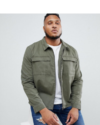 Another Influence Plus Zip Through Twill Pocket Shacket
