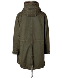 Neil Barrett Cotton Parka With Shearling In Old Military