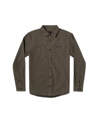 RVCA Regular Fit Flannel Button Up Shirt In Olive At Nordstrom