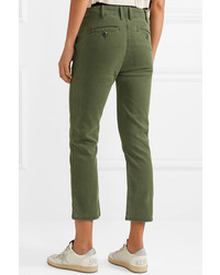 The Great The Trouser Nerd Cropped Flared Twill Pants