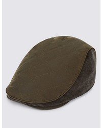 Marks and Spencer Pure Cotton Waxed Quilted Thinsulatetm Flat Cap With Stormweartm