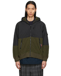 Comme des Garcons Homme Black Khaki Polartec Sherpa Fleece Jacket