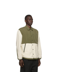 Comme des Garcons Homme Off White And Green Fleece Jacket