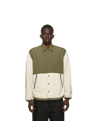 Comme des Garcons Homme Off White And Green Fleece Jacket