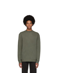 Sunspel Green Cotton And Cashmere Fleece Sweatshirt