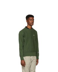 Champion Reverse Weave Green Logo Sweatshirt