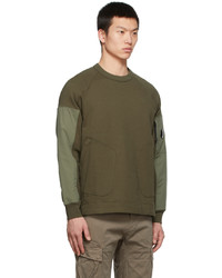 C.P. Company Khaki Fleece Diagonal Utility Sweatshirt