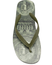 Givenchy Dollar Print Flip Flops