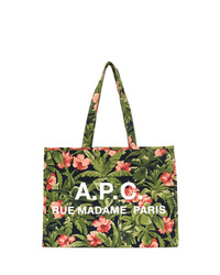 A.P.C. Floral Print Logo Tote