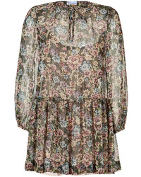 Olive Floral Casual Dress