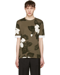 Olive Floral Crew-neck T-shirt