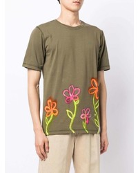 Stain Shade Floral Crew Neck T Shirt