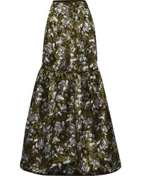 Olive Floral Maxi Skirt