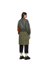 Junya Watanabe Green And Multicolor Flower Print Bomber Jacket