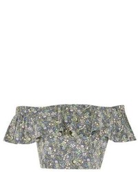 Topshop Limited Edition Liberty Floral Off The Shoulder Top