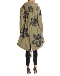 Moschino Painted Floral Parka