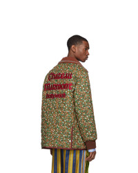 Gucci Green And Orange Flower Chateau Marmont Jacket
