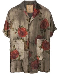 Uma Wang Floral Print Short Sleeve Shirt