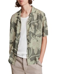 AllSaints Jardino Floral Short Sleeve Button Up Camp Shirt