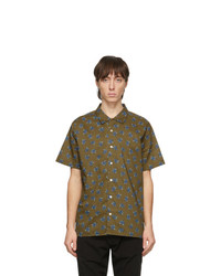 Ps By Paul Smith Khaki And Blue Floral Short Sleeve Shirt