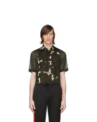 Dries Van Noten Khaki Leopard And Floral Shirt