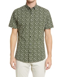 Nordstrom Tech  Fit Floral Short Sleeve Button Up Shirt