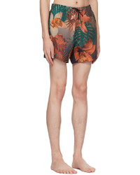 Hugo Green Orange Floral Swim Shorts