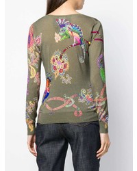 Etro Floral V Neck Sweater