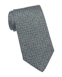 David Donahue Geometric Foulard Silk Tie In Olive At Nordstrom