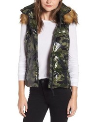 S13 Snowcat Hooded Down Feather Vest With Faux