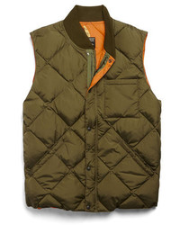 Todd Snyder Rocky Mountain Featherbed Liner Down Vest In Olive