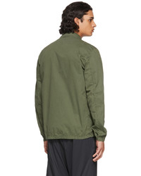 Stone Island Green Cotton Canvas Brushed Overshirt Jacket