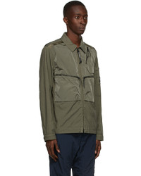 C.P. Company Green Taylon P Mixed Overshirt Jacket