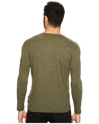 John Varvatos Star Usa Knit Henley With Vertical Pickstitch Sleeve Seam Detail Clothing