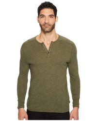 John Varvatos Star Usa Knit Henley With Vertical Pickstitch Sleeve Seam Detail Clothing