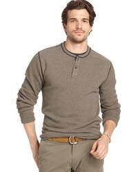 Arrow Big Tall Solid Henley Sweater Fleece