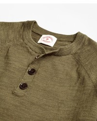 Brooks Brothers Cotton Linen Henley Sweater