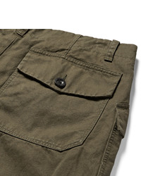Loewe Herringbone Cotton And Linen Blend Cargo Trousers