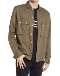 AllSaints Vanguard Herringbone Twill Shirt Jacket