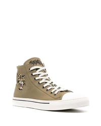 Roberto Cavalli Embroidered Motif High Top Sneakers