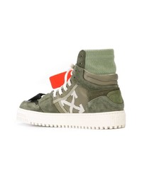 Off-White Hi Top Lace Up Sneakers