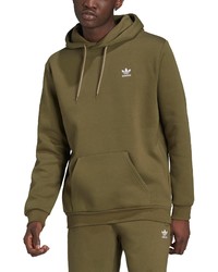 adidas Adicolor Essentials Embroidered Trefoil Pullover Hoodie In Focus Olive At Nordstrom