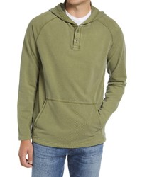 Rhone Bolinas Henley Hoodie In Sun Dyed Olive At Nordstrom