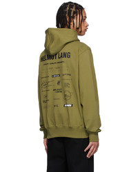 Helmut Lang Green Cotton Hoodie