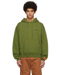 Heron Preston Green Cotton Hoodie