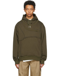 Feng Chen Wang Green French Terry Paneled Hoodie