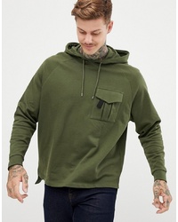 ASOS DESIGN Oversized Hoodie With Stepped Hem And Cargo Pocket